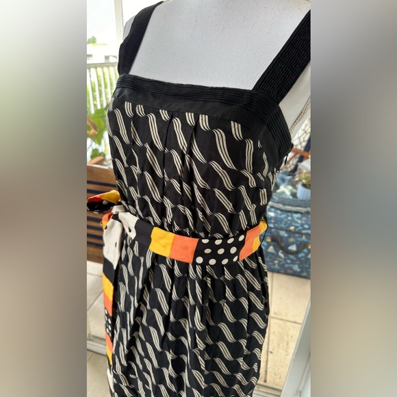 Anthropologie Maeve Black Tiered Linen Dress - Picture 7 of 15